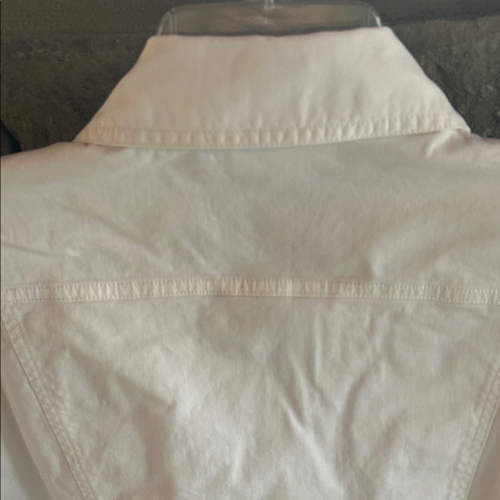 Dressbarn White Jean Jacket Size X-Large; Cropped Length; 3/4 Sleeve; 4 Pockets - Picture 15 of 16